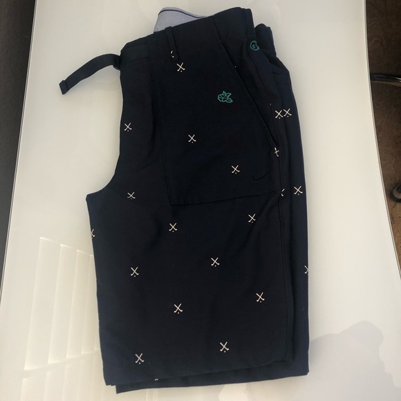 HP✨ NWOT Nike Flex Golf Shorts Navy Blue Charms Belted - Picture 10 of 13